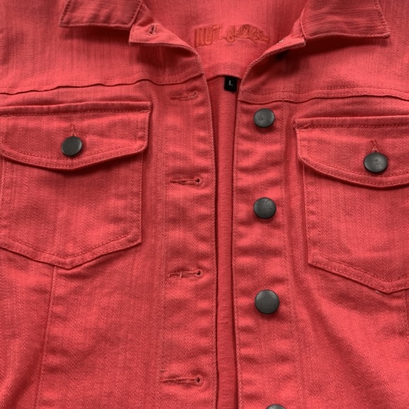 Jean jacket - coral / pink. - Picture 4 of 11